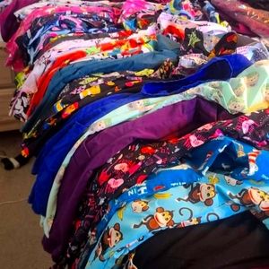 Scrubs-- 14 pair pants 10M & 4 SM 27 L tops all colors/designs